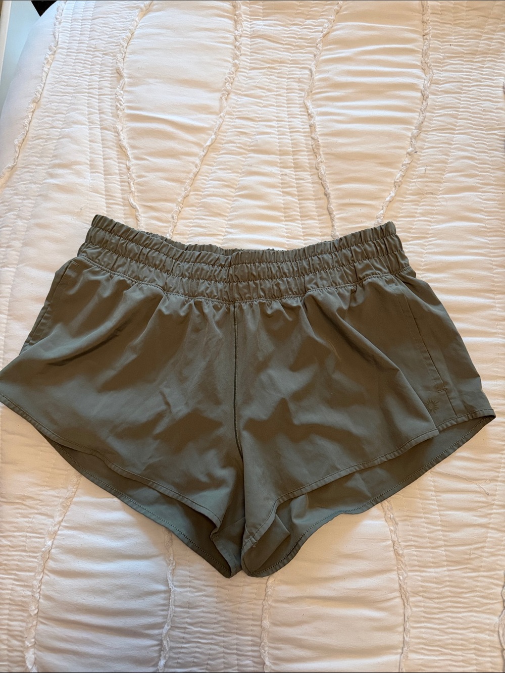 aerie Olive Green Athletic Shorts with Elastic Waist